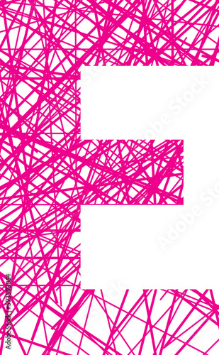 Letter and number Scribble Line Art