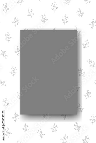 Vector. Chamomile flower background, copy space for text. Vertical template for cards, wedding invitations, party invitations, flyers, covers, brochures, social networks. Hand-drawn sketch. Gray.