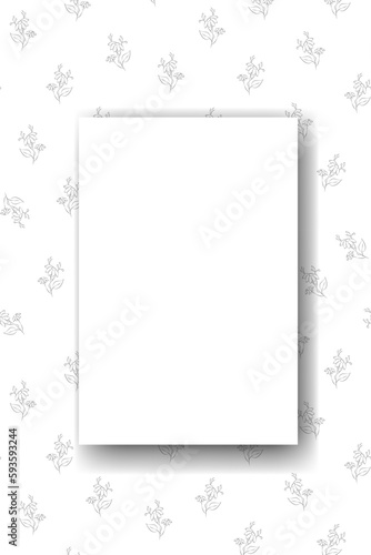 Vector. Chamomile flower background, copy space for text. Vertical template for cards, wedding invitations, party invitations, flyers, covers, brochures, social networks. Hand-drawn sketch. Gray.