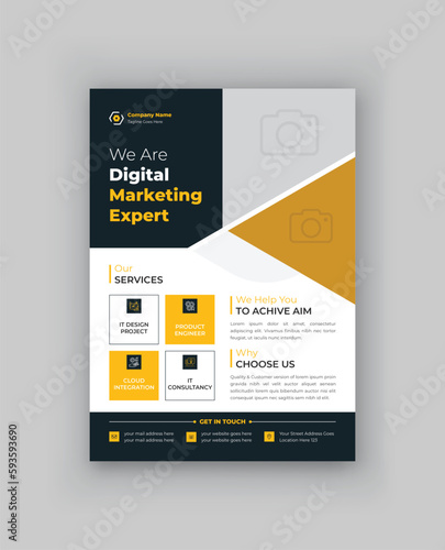 Corporate business flyer template design, magenta, red and yellow color. marketing, business proposal, booklet, magazine, annual report, Brochure design, promotion, advertise, publication, cover page.