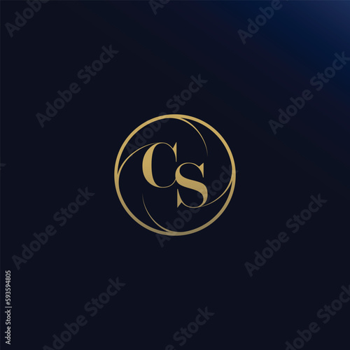 Stylish and elegant looking C and S letter combination logo. Vector