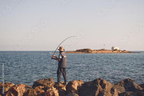 połów ryb w Stalida , Kreta 