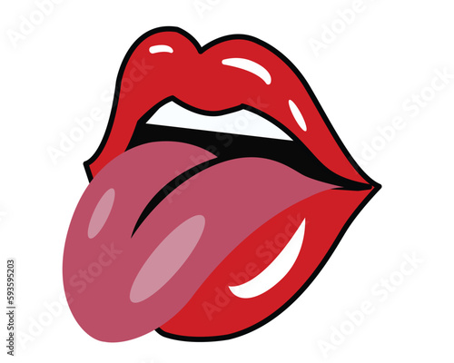 print design red lips and mouth.