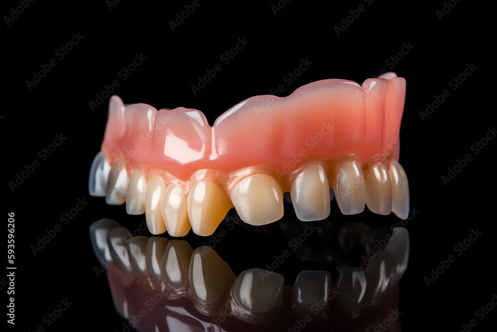 Medically accurate removable partial denture for tooth. Generative AI Medically accurate removable partial denture for tooth. Generative AI