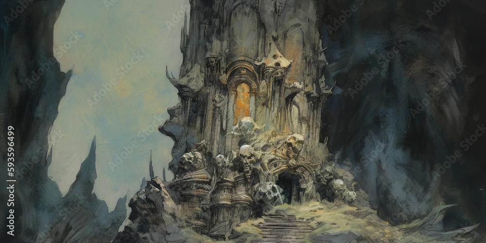 Obraz premium Enchanted Fortress - A Dazzling Palace in a Fantasy Kingdom
