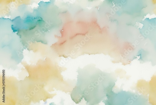 Cloudy Blending Abstract Seamless Tile Watercolor-Style Texture [Generative AI]