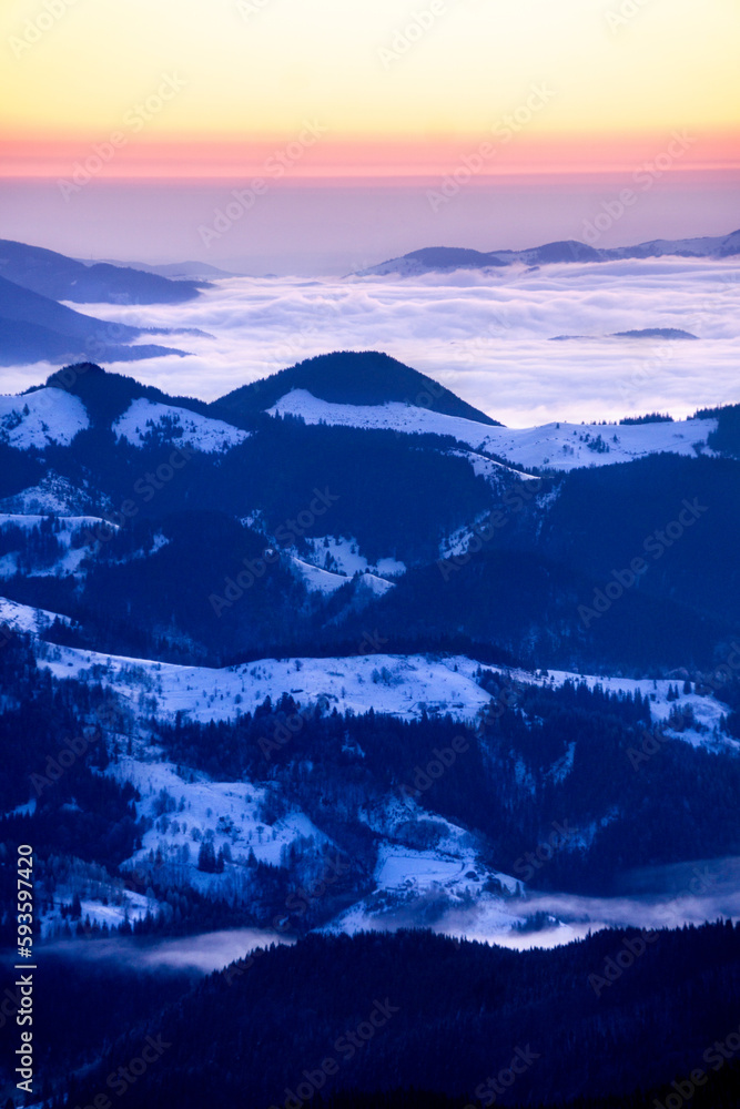 Spring sunsise in Carpathians