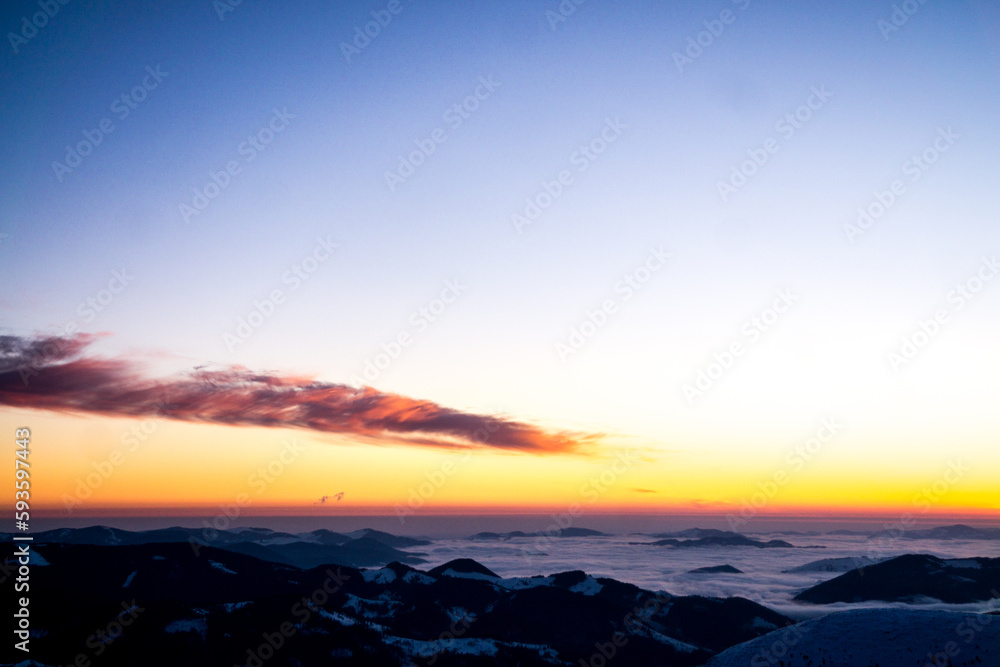 Spring sunsise in Carpathians