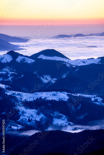 Obraz na płótnie Spring sunsise in Carpathians w salonie