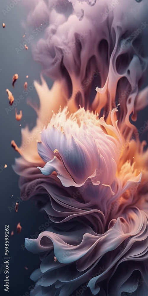 Fototapeta premium Soft Floral Petals Abstract Background - Generative AI