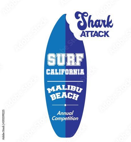 shark attack beach surfboard