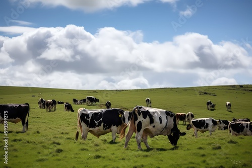 Cows in the field, generative ai © bigtown