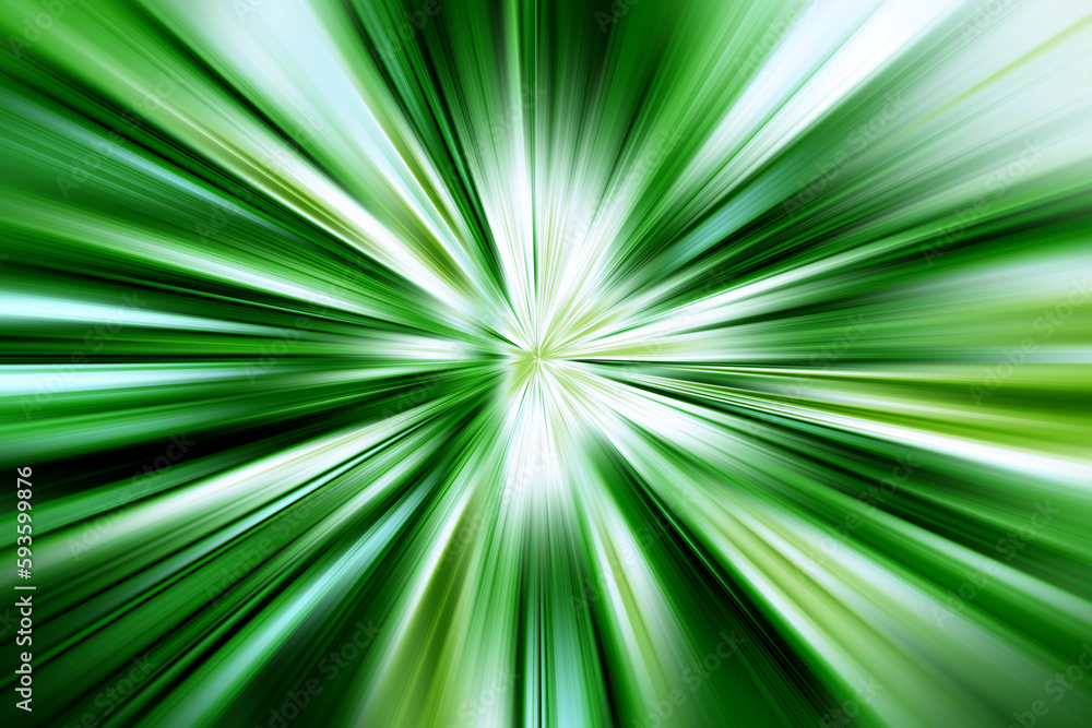 Abstract surface of radial blur zoom green, blue, white tones. Juicy green background with radial, diverging, converging lines. Abstract surface of radial blur zoom green, blue, white tones. Juicy green background with radial, diverging, converging lines.