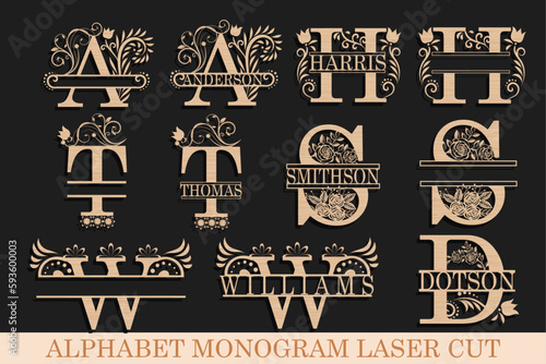Alphabet Monogram Letter Laser Cut Bundle