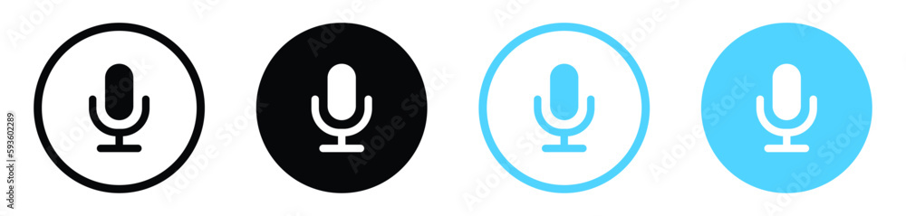 microphone mic icon, voice icon symbol buttons - obrazy, fototapety, plakaty 