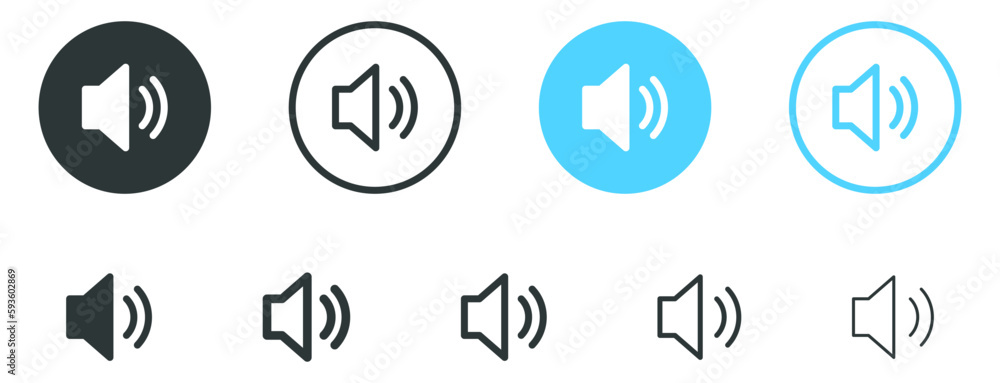Speaker icon sound volume symbol - loudspeaker icon buttons Speaker icon sound volume symbol - loudspeaker icon buttons