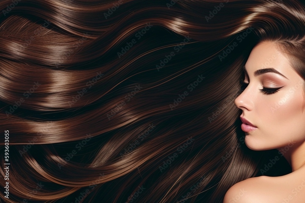 Long healthy hair, generative ai Long healthy hair, generative ai