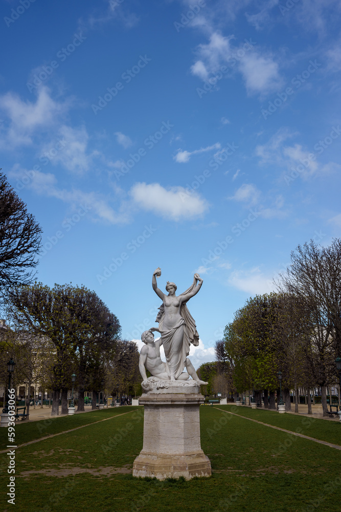 Statue in Esplanade Gaston Monnerville in Paris France.