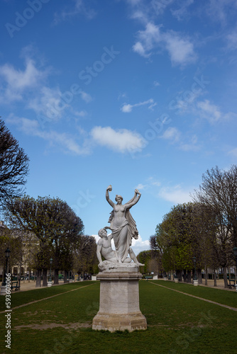 Statue in Esplanade Gaston Monnerville in Paris France.