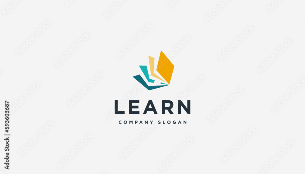 Book Logo Education Flat Vector Design template element. Book Logo Education Flat Vector Design template element.