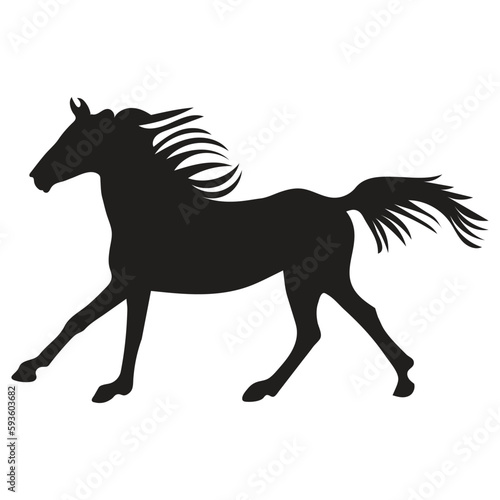 A Horse running silhouettes illustration.
