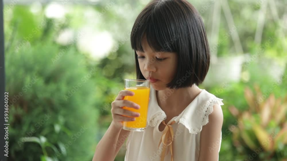 An Asian girl, cute face, smiling face. she was holding a glass of orange juice in her hand and drinking it delicious and refreshing her body. In the shady green backyard. with different pose. An Asian girl, cute face, smiling face. she was holding a glass of orange juice in her hand and drinking it delicious and refreshing her body. In the shady green backyard. with different pose.
