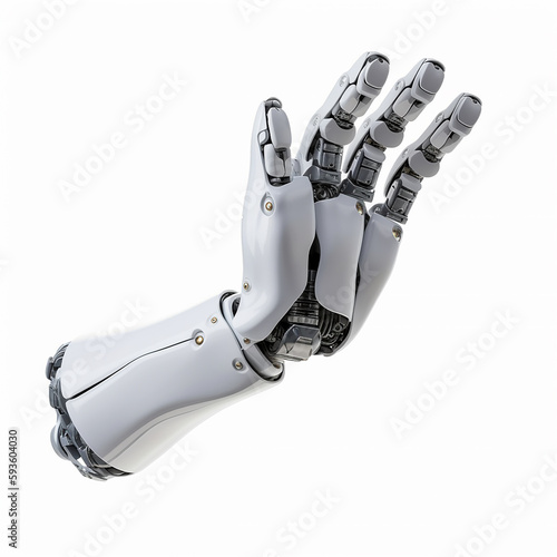 Obraz na płótnie Robotic Palm hand attention or stop gesture w salonie