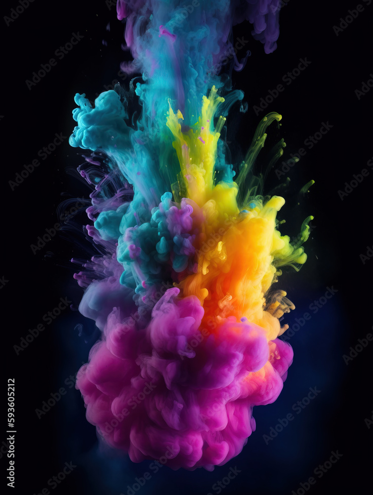 Spread of colored smoke background,created with Generative AI tecnology.