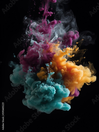 Spread of colored smoke background,created with Generative AI tecnology.