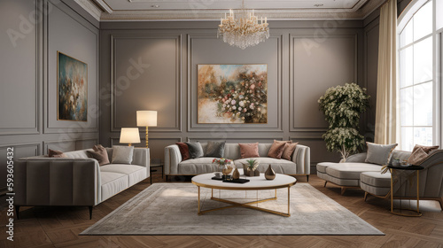  Luxury modern interior. modern classic design for living room, elegant, interior luxury design.