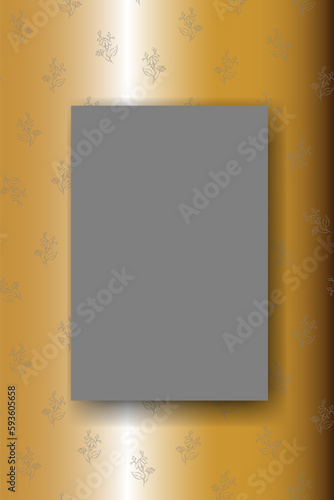Vector. Chamomile flower background, copy space for text. Vertical template for cards, wedding invitations, party invitations, flyers, covers, brochures, social networks. Hand-drawn sketch. Gold.