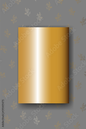 Vector. Chamomile flower background, copy space for text. Vertical template for cards, wedding invitations, party invitations, flyers, covers, brochures, social networks. Hand-drawn sketch. Gold.
