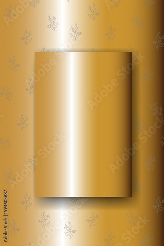 Vector. Chamomile flower background, copy space for text. Vertical template for cards, wedding invitations, party invitations, flyers, covers, brochures, social networks. Hand-drawn sketch. Gold.