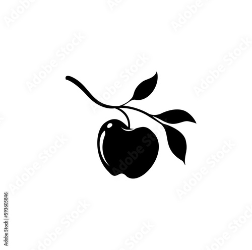 apple hand drawn silhouette vector illustration