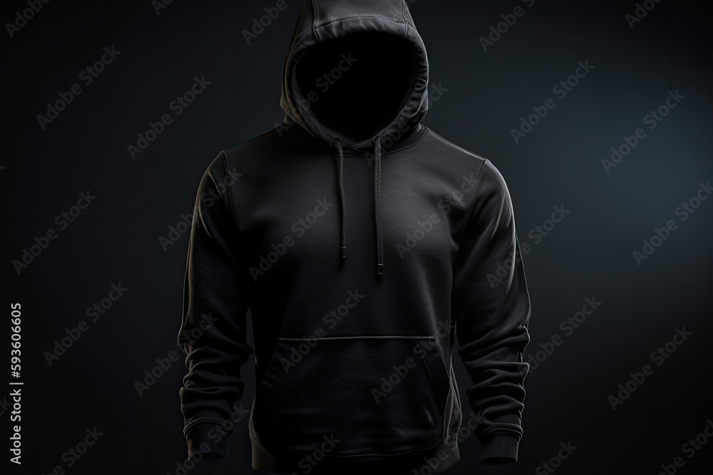 hoodie on dark background created with Generative AI technology hoodie on dark background created with Generative AI technology
