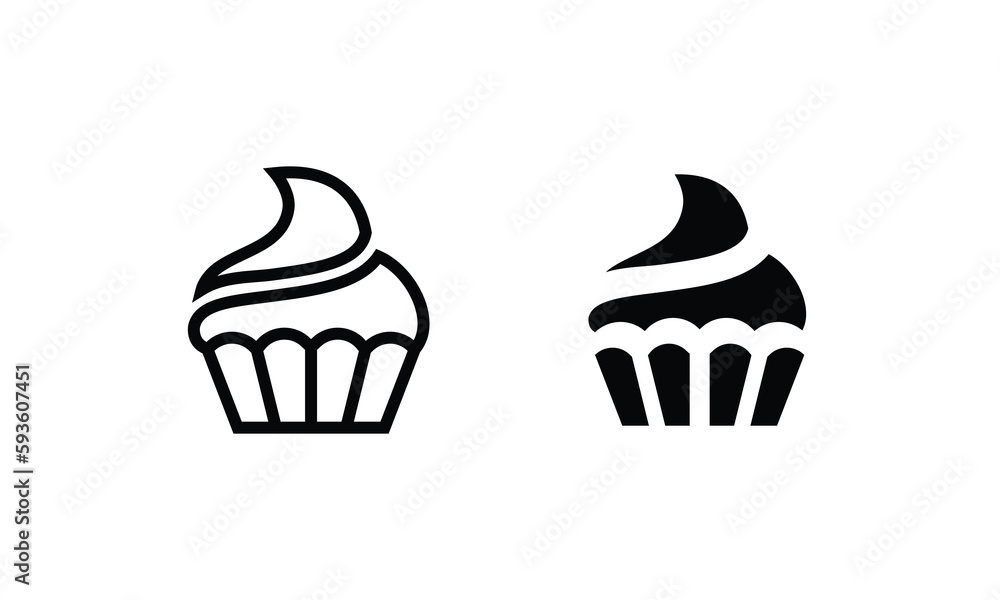 cream cupcake muffin icon illustration confectionery icon button, vector, sign, symbol, logo, illustration, editable stroke, flat design style isolated on white Sweet food cream cupcake muffin icon illustration confectionery icon button, vector, sign, symbol, logo, illustration, editable stroke, flat design style isolated on white Sweet food
