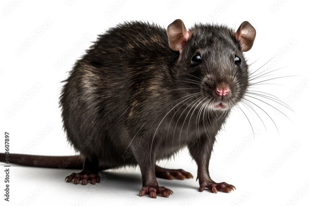 rat on a white background created with Generative AI technology rat on a white background created with Generative AI technology