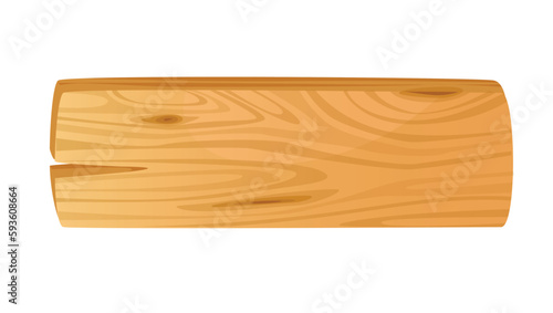 Concept Wood and carpentry. This illustration depicts a wooden board in a flat vector design, showcasing the intricate texture of the wood grain. Vector illustration.