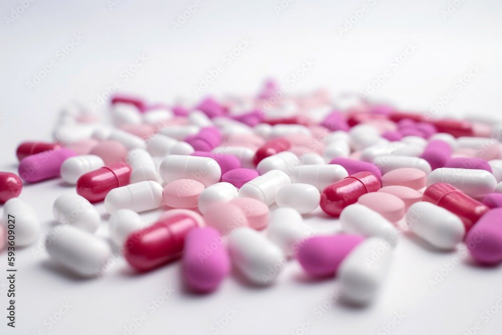 white and pink capsules, Generative AI white and pink capsules, Generative AI