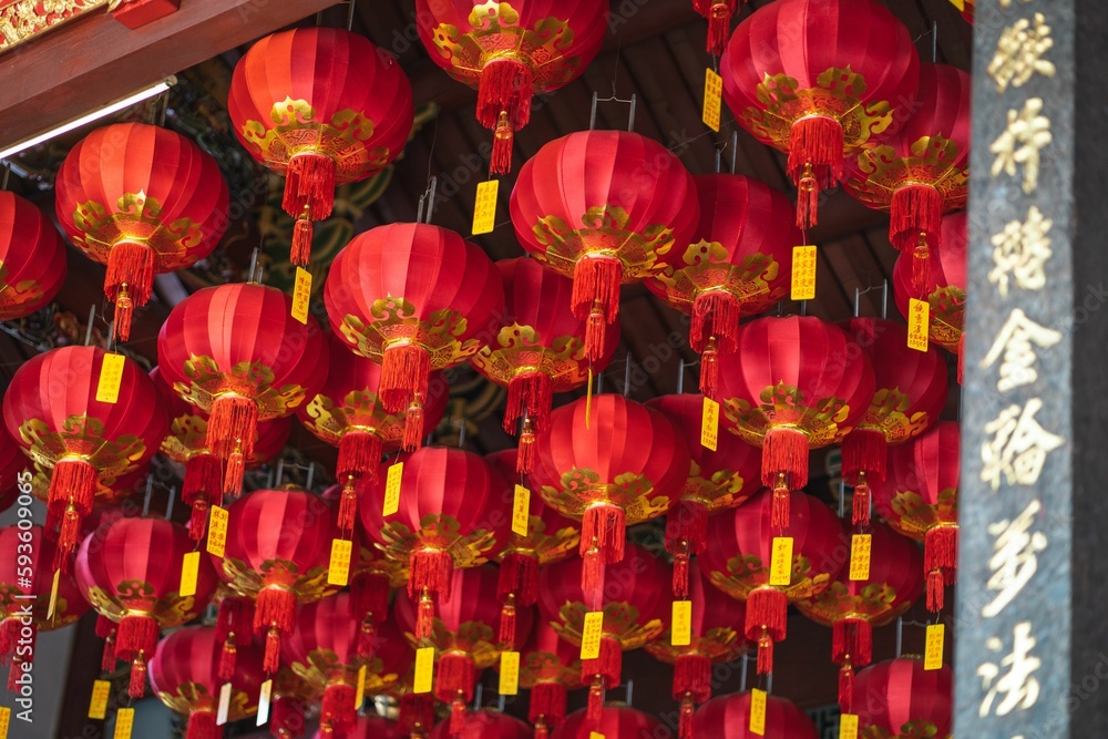 Chinese lanterns at the old Chinese Buddhist temple
