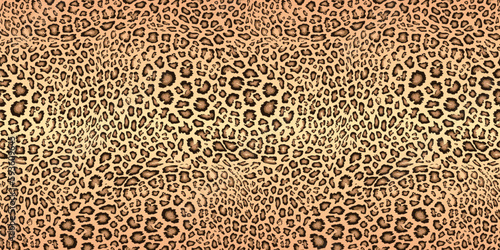 Realistic leopard print. Vector seamless pattern. Animal skin texture. Stylish background of jaguar, leopard, cheetah fur. Abstract exotic african style pattern. Repeat design for decor, print, fabric
