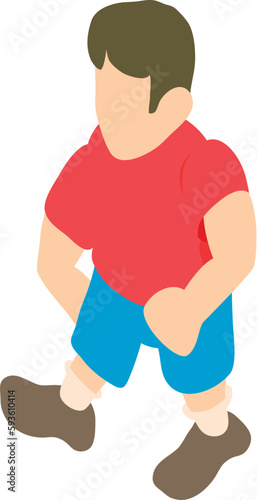 Football player icon isometric vector. Faceless male athlete in football uniform. Competition, sport concept