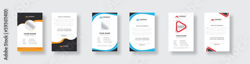 Id card modern template design. Corporate company business office employee school identification id card design layout template.