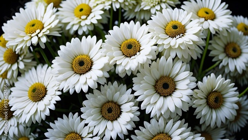 Bunch of white daisy flowers. Generative AI