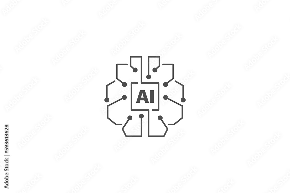 Artificial intelligence AI icon vector design Artificial intelligence AI icon vector design