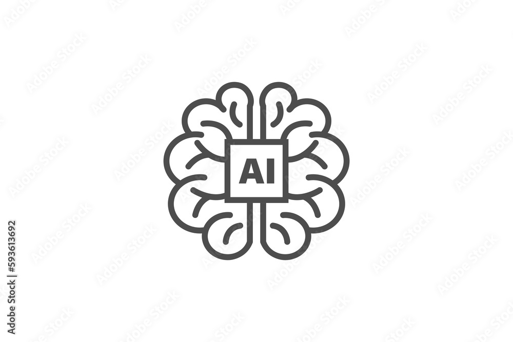 Obraz premium Artificial intelligence AI icon vector design