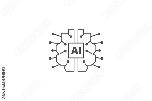 Artificial intelligence AI icon vector design