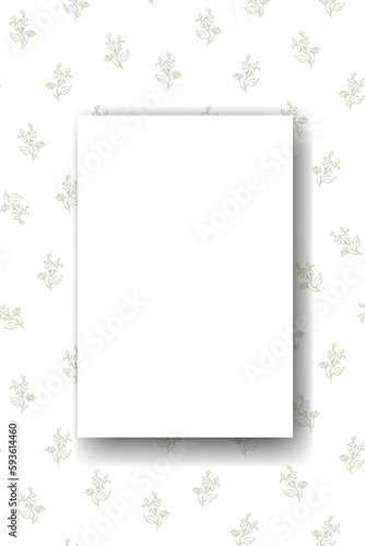 Vector. Chamomile flower background, copy space for text. Vertical template for cards, wedding invitations, party invitations, flyers, covers, brochures, social networks. Hand-drawn sketch. Green.