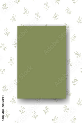 Vector. Chamomile flower background, copy space for text. Vertical template for cards, wedding invitations, party invitations, flyers, covers, brochures, social networks. Hand-drawn sketch. Green.