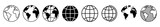 Set of Earth Planet line shapes, thin line design vector illustration